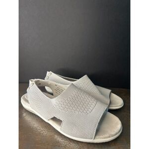 David Tate Slingback Sandal 9W Wide Comfort Cushioned Travel Shoe Casual Gray
